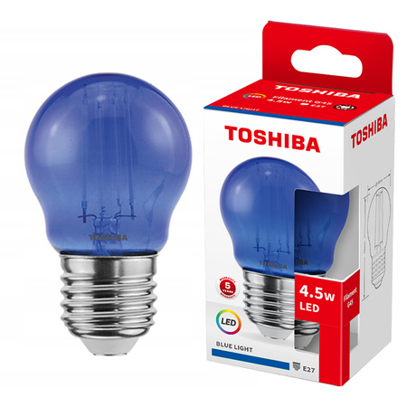 LED žiarovka E27 G45 4,5W = 40W Blue Filament TOSHIBA
