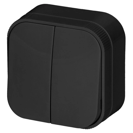 Spínač ToDo Spínač svetla dvojitý povrchový IP20 ORNO BLACK