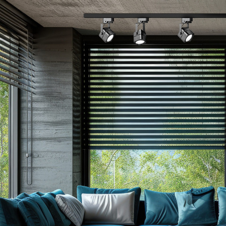 Súprava zbernicovej lišty 1-fázová lišta + 3x GU10 reflektor čierna VIENNA Sanico Goldlux