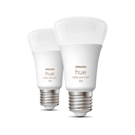 2x LED žiarovka E27 A60 9W = 60W 806lm 2000-6500K CCT + RGB SMART Smart Bluetooth ZigBee White and Color Ambiance Philips HUE