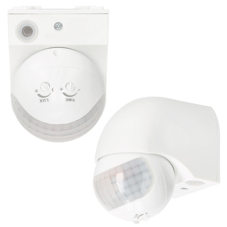 Vonkajší pohybový senzor LX40 IP44 180° PIR biely Premium Kobi