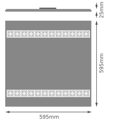 LED panelové stropné svetlo kazeta 27,5W 4000lm 4000K, neutrálna biela stmievateľné Flush Mount UGR16 čierna 60x60cm Louver Ledvance