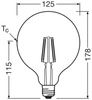 LED žiarovka G125 Sphere E27 4W = 40W 470lm 2700K teplá biela 300° Retrofit Filament CLASSIC Osram