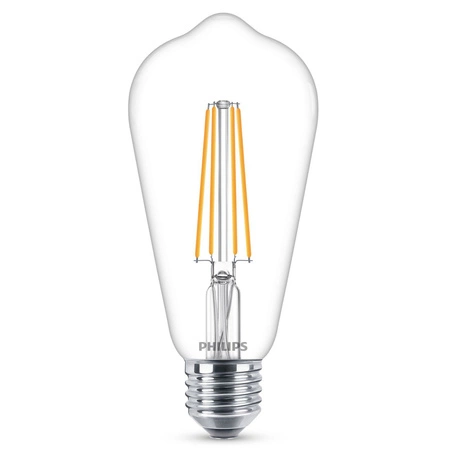 LED žiarovka E27 Edison ST64 4,3W = 40W 470lm 2700K teplá biela FILAMENT LED Classic Philips