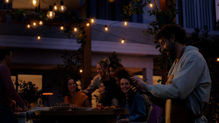 Vonkajšia záhradná girlanda 14 m IP65 20LED RGB SMART Smart Bluetooth ZigBee Biela a farebná atmosféra Festavia Philips HUE