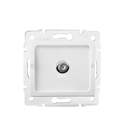 Koaxiálna anténna zásuvka typu F štvorcová biela LOGI Kanlux