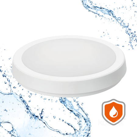 LED stropné svietidlo do kúpeľne Povrchová montáž 18W 1890lm 4000K 120° so senzorom pohybu a súmraku Biela IP65 Nairos Kobi