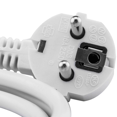 Sieťový predlžovací kábel zástrčka - zásuvka s uzemnením 3m 3x1,5mm 16A biely ECOLIGHT