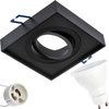 Set HALOGEN TUBE Spot Movable MIDI GU10 Square Black 20mm + LED GU10 6W 4000K LUMILED