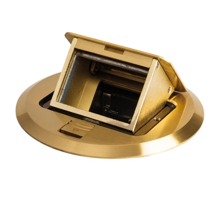 Podlahová krabica pre elektrickú zásuvku okrúhla zlatá Office+ Kanlux