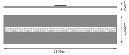 LED panelové stropné svietidlo 27,5W 4000lm 4000K, neutrálna biela zapustené svietidlo UGR16 Black 120x30cm Louver Ledvance
