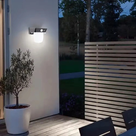 Vonkajšie solárne nástenné svietidlo LED 4000K IP44 Senzor pohybu a súmraku