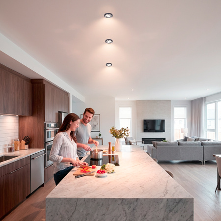 ARIAN MR16 GU10 LUMILED Stropné sklenené halogénové svietidlo Kruhové pohyblivé čierne