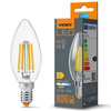 LED žiarovka E14 C35 sviečka 6W = 60W 806lm 3000K teplá biela 360° FILAMENT Videx