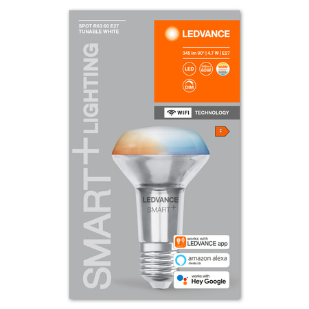 LED žiarovka E27 4,7W = 60W 345lm CCT Stmievateľná SMART+ WiFi Ledvance