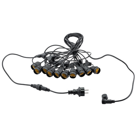 Záhradná vonkajšia svetelná reťaz Girland 10 m 10x žiarovky E27 7W 3000K MALUS Lumiled