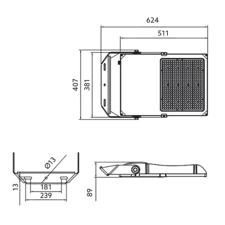 Vonkajšie LED svetlomety Záhrada 500W 77500lm 4000K neutrálna biela stmievateľné 60° IP66 IK08 Čierna US Kobi