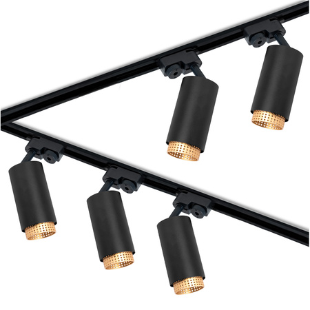 SADA 3 m koľajničiek + 5x stropné reflektory GU10 LUMILED Rail Lighting