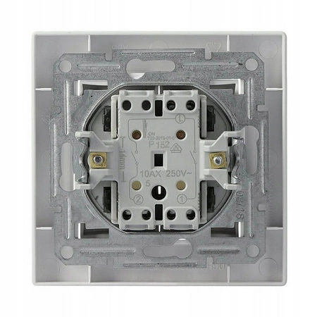 Dvojpólový spínač pod omietku s rámom Asfora White