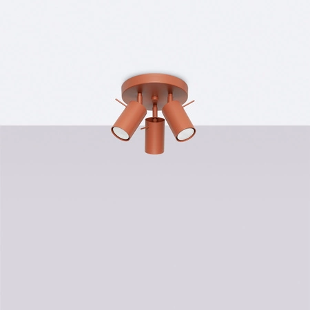 Plafónové stropné svietidlo Tuba Spot 3x GU10 Ochre Red Ring Bittersweet Shimmer SL.1509 Sollux