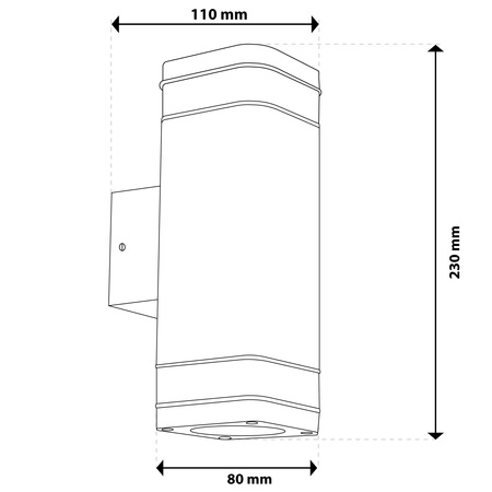 Vonkajšia záhradná lampa fasádna nástenná lampa 2x GU10 LED IP54 Upstairs Downstairs EPSILO LUMILED