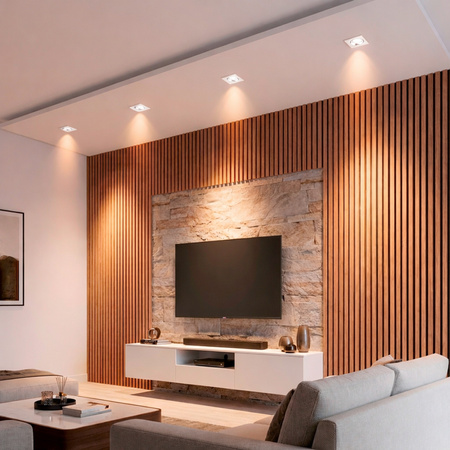 Svietidlo HALOGEN na zapustenú montáž Pohyblivé štvorcové svietidlo PICTOR White Sheet MR16 GU10