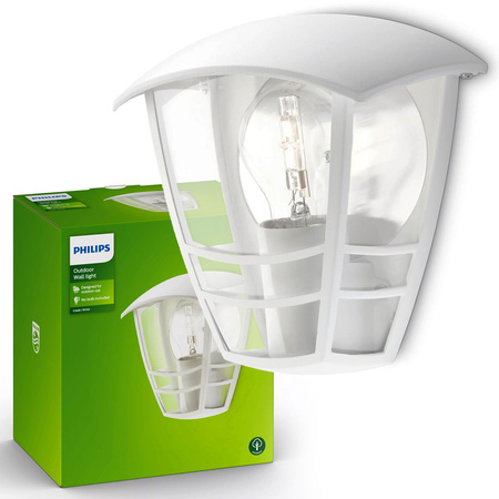 Záhradné nástenné svietidlo Vonkajšia lampa E27 IP44 White Creek Philips