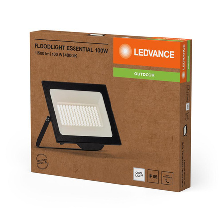 LED reflektor Halogénové vonkajšie reflektory 100W 10000lm 4000K Studený povrch Čierna IP65 reflektor Ledvance