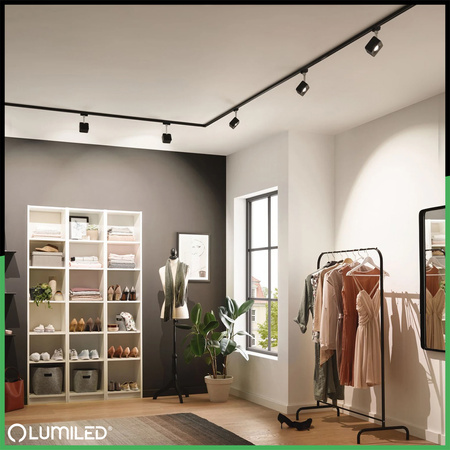 Rohový konektor čierny pre jednofázové prípojnice LUMILED