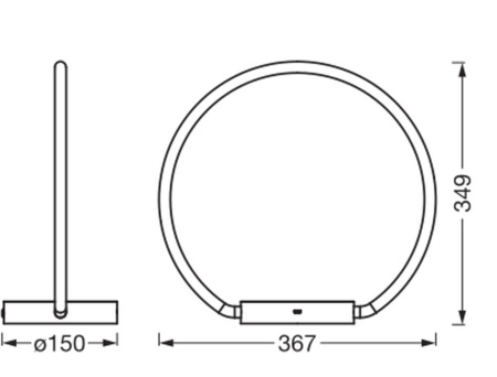 Dekoratívna stolová lampa LED 10W 1000lm 3000K, teplá biela stmievateľná sivá Dekor Ledvance