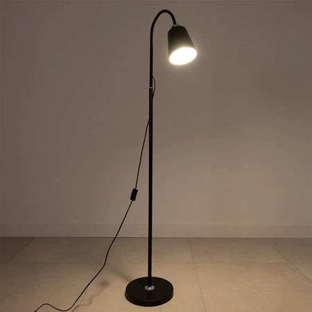 LED E27 čierna s nastaviteľnou výškou Kalso Lumiled stojaca lampa