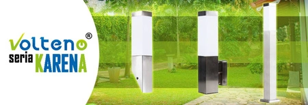 Záhradná nástenná lampa E27 rovná chróm KARENA VOLTENO