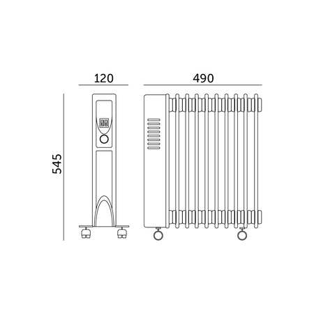Elektrický olejový ohrievač s termostatom 2500W YUGO-11 Kobi Windstar