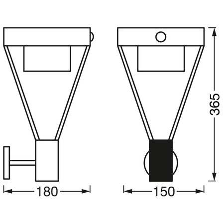 LED 6W 550lm 3000K IP44 Strieborná vonkajšia záhradná nástenná lampa so senzorom pohybu a súmraku Endura Ledvance
