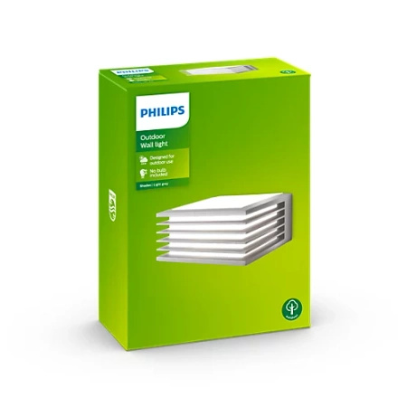 Záhradná nástenná lampa Vonkajšia E27 IP44 Sivé tienidlá Philips