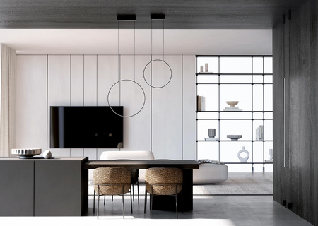 LED závesné stropné svietidlo 21W 660lm 3000K, teplá biela čierny Moderné CIRCOLO LED M 10811 Nowodvorski