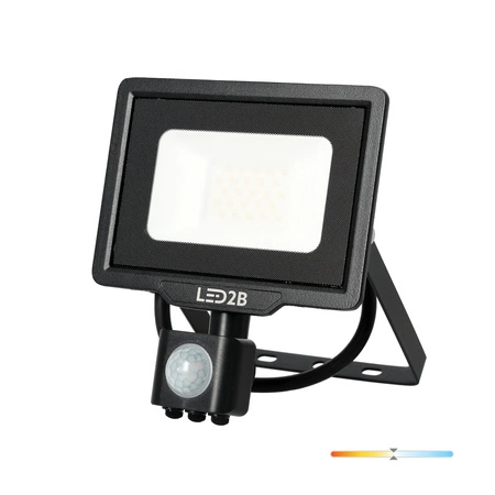 Vonkajší LED reflektor Záhrada 20W 1600lm 4000K neutrálna biela 120° so senzorom pohybu a súmraku IP65 Čierny MHC Kobi