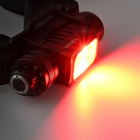 LED hlavová baterka 2 farby svetla 20W 2000lm 5000K čierna IP67 Videx