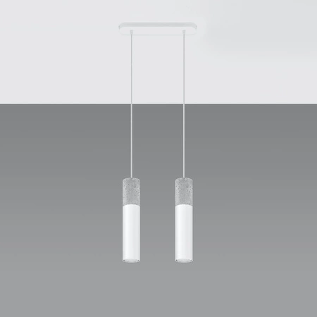 Stropné závesné svietidlo 2x GU10 Tubular White Grey Modern Borigio Sollux