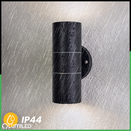 Záhradné nástenné svietidlo fasáda zhora nadol LED GU10 IP44 ZINNIA INOX LUMILED