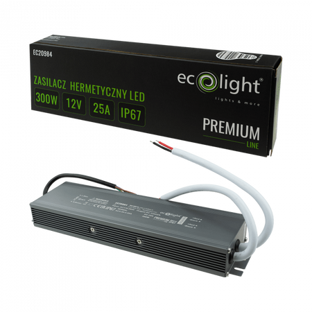 Napájací zdroj LED pásky 300W 12V 25A IP67 PREMIUM Ecolight