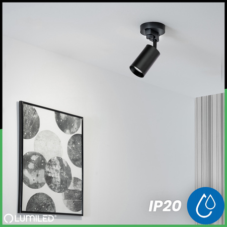 Sada prípojníc na osvetlenie 1,5 m + 3x RITI GU10 čierna LUMILED reflektor