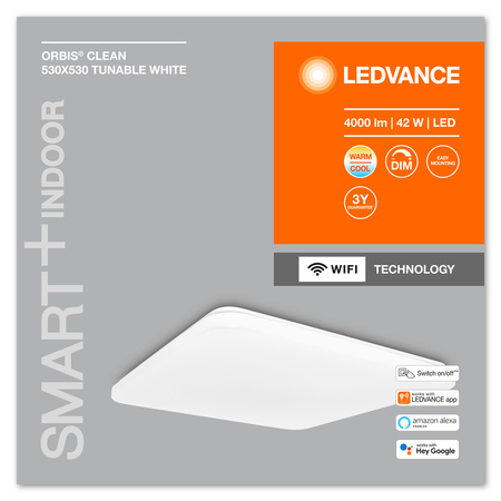 LED panelové stropné svietidlo 42W 2500lm CCT Stmievateľné zapustené štvorcové biele SMART+ ZigBee Ledvance