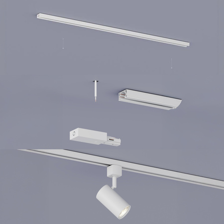 Vnútorný lineárny spínací konektor pre jednofázové LED osvetľovacie prípojnice biely EasyLink Philips