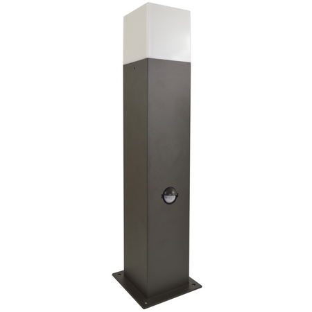 Záhradná stojaca lampa so senzorom pohybu E27 sivá biela IP44 New Sanico Goldlux