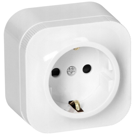 Povrchová jednozásuvka Schuko 2P+Z biela TODO ORNO