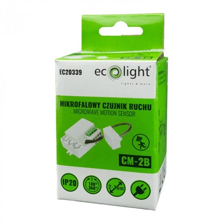 Mikrovlnný senzor pohybu a súmraku so sondou biely 15 m 360° CM Ecolight