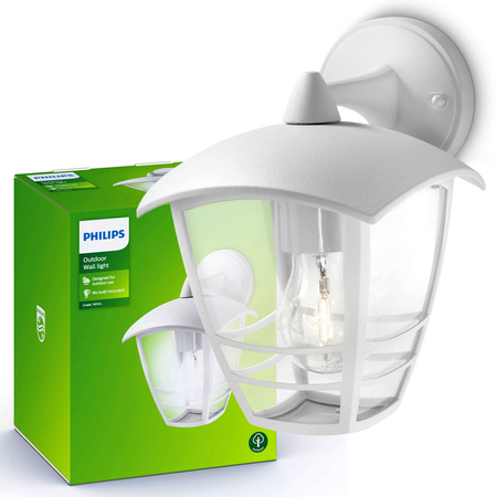 Záhradné nástenné svietidlo Vonkajšia lampa E27 IP44 White Creek Philips