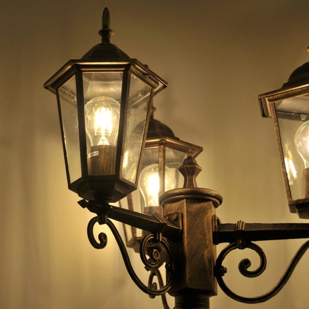 Záhradná stojaca lampa 3x E27 Patina IP43 Liguria Sanico Goldlux