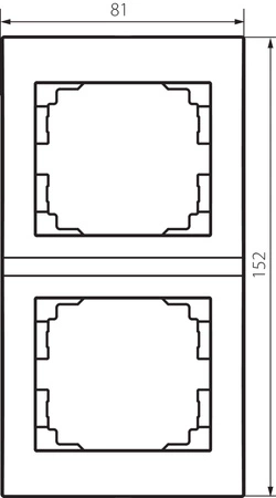 Povrchová montáž dvojitého vertikálneho rámu pre zásuvku Silver LOGI Kanlux